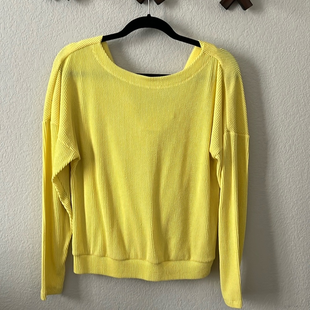 Maeve Anthropologie Yellow Long Sleeve Oversized Top Small - Picture 3 of 6